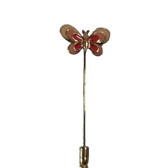 Vintage Butterfly Enamel Stick Pin By CRAFT - Picture 5 of 6